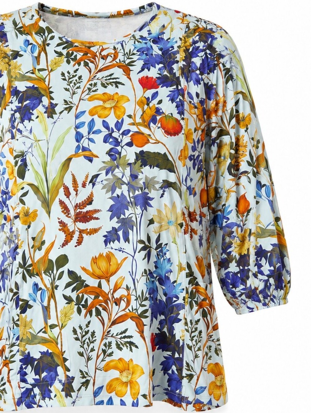 CHICO'S | Touch‎ of Cool Botanical Floral Autumn Crew Neck Rayon Tee Top | XXL